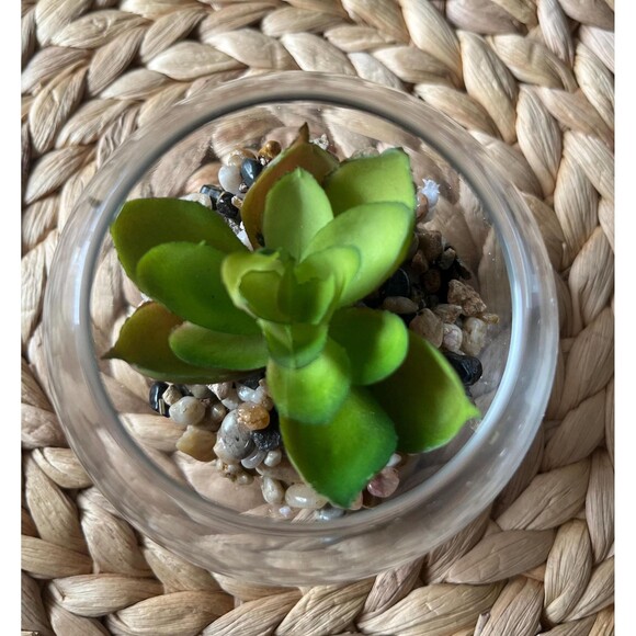 Handmade Hanging Macrame Plant Hanger with Faux Succulent in Glass Jar - Picture 6 of 6